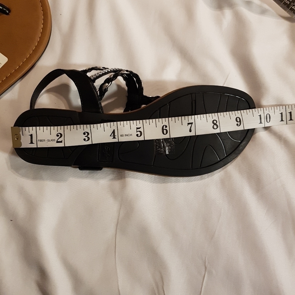 American Eagle by Payless size 6 1/2 womens sandals black with silver straps New - Picture 7 of 9